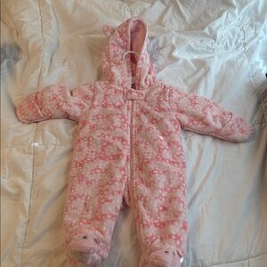Cozy Pink Patterned Kids One Piece